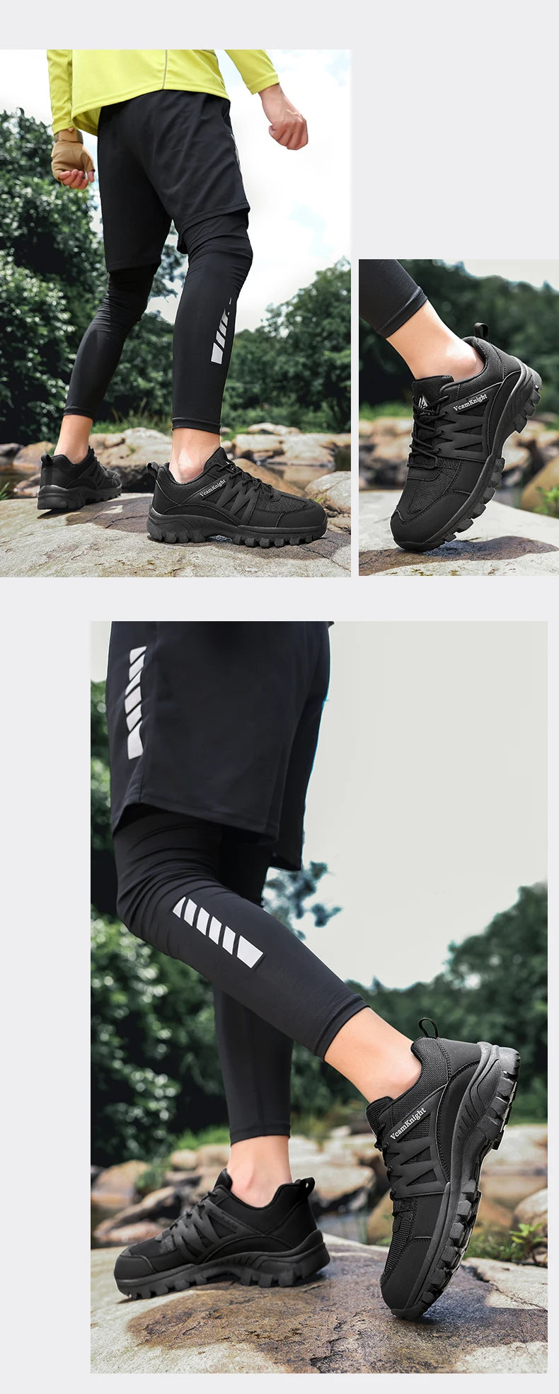 Men Casual Shoes Mountain Sneakers Antiskid Winter Fashion Leather Outdoor Off-Road Trail Running Footwear Low Top Spring Autumn