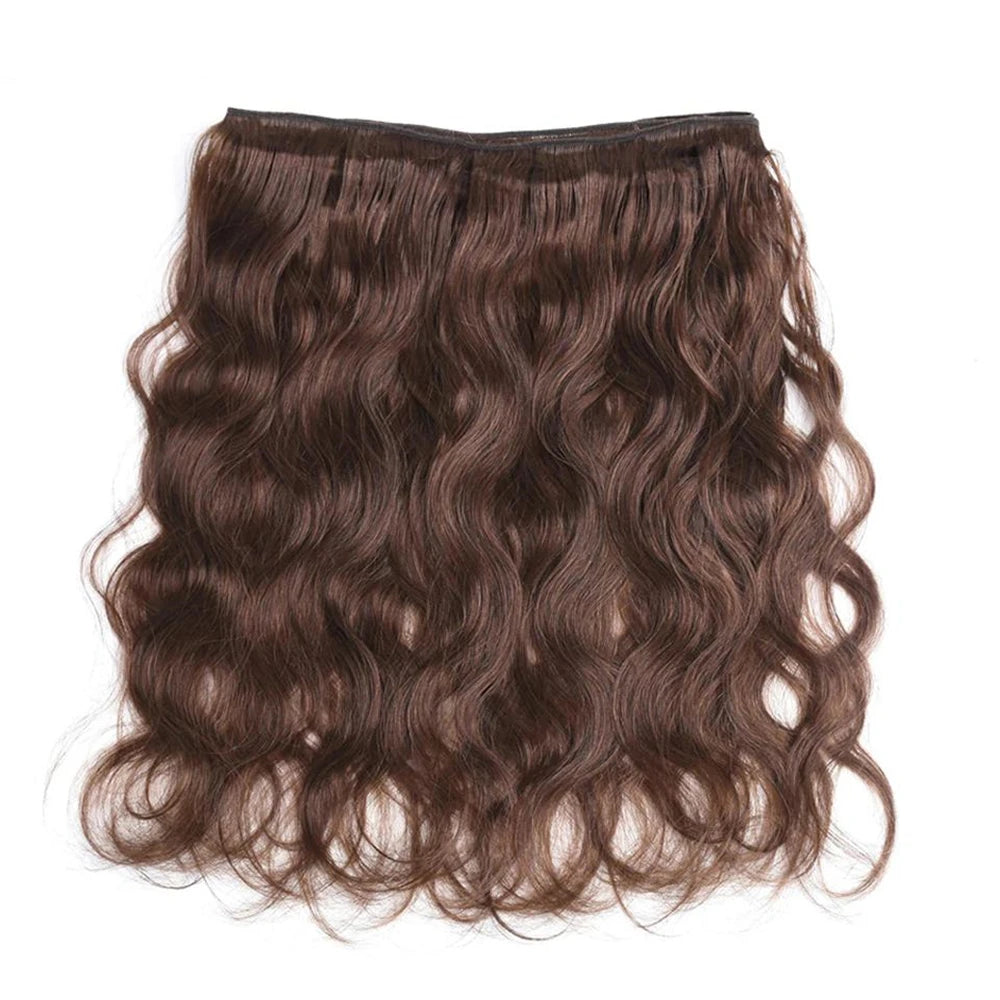 #4 Brown Body Wave Human Hair Bundles 30 Inch Hair Weave Colored Human Hair Extensions For Women Peruvian 1/3 Bundle Double Weft