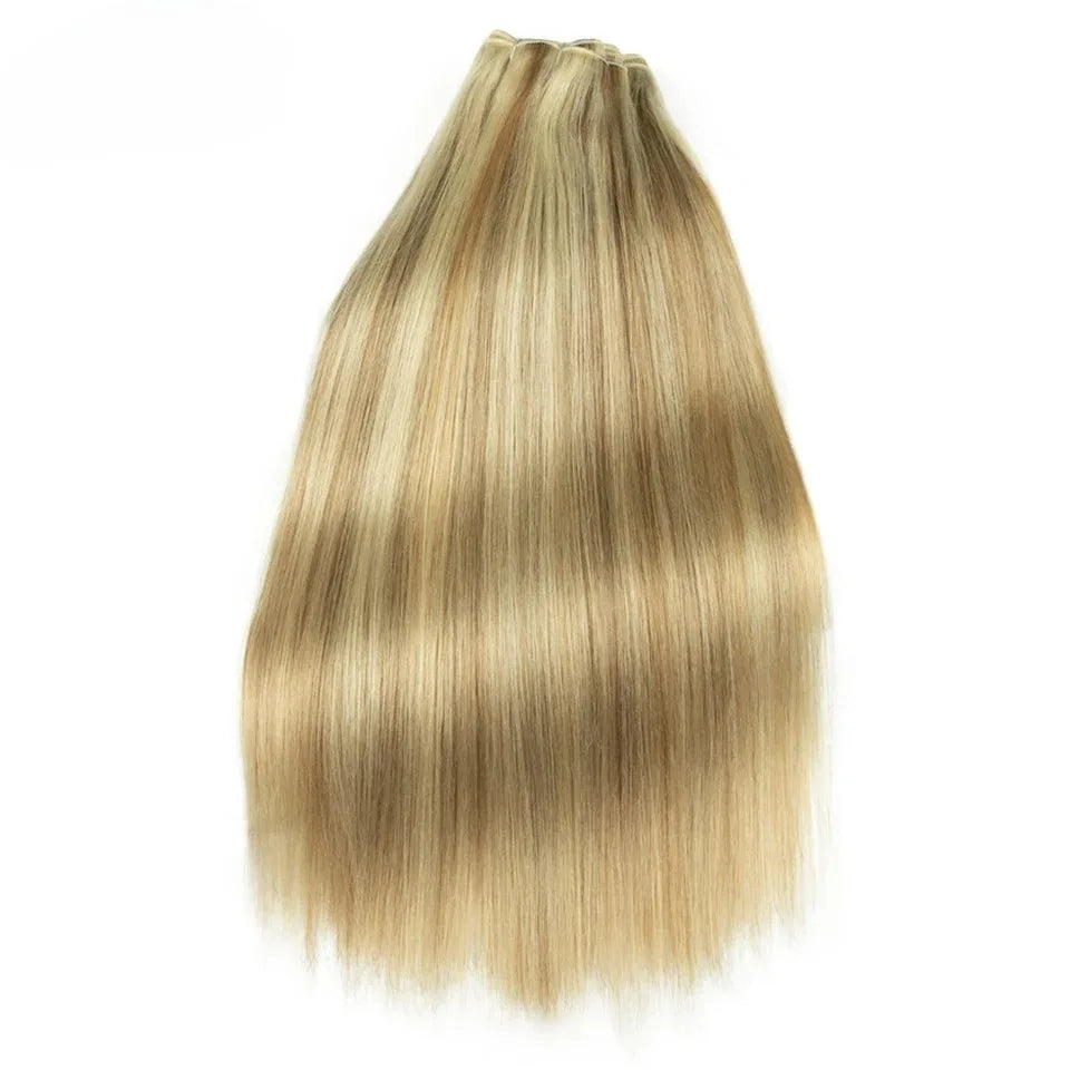 Debut Brazilian Straight Hair Double Drawn Natural Black Human Hair Weave Bundles Remy 27# 4# 6# 8# Blond 613 Human Hair Bundle