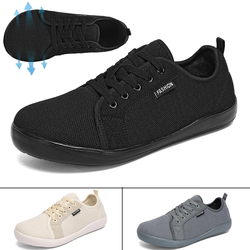 Men's Barefoot Shoes with Wide Toe Breathable Minimalist Sneakers for Fitness Cross Training Casual Wear and Large Size Comfort