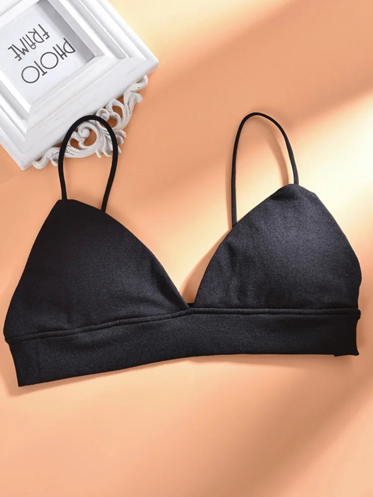 Summer Women Bra French Triangle Tube Top Sexy Seamless Bras Camisole Wireless Backless Lingerie Bralette