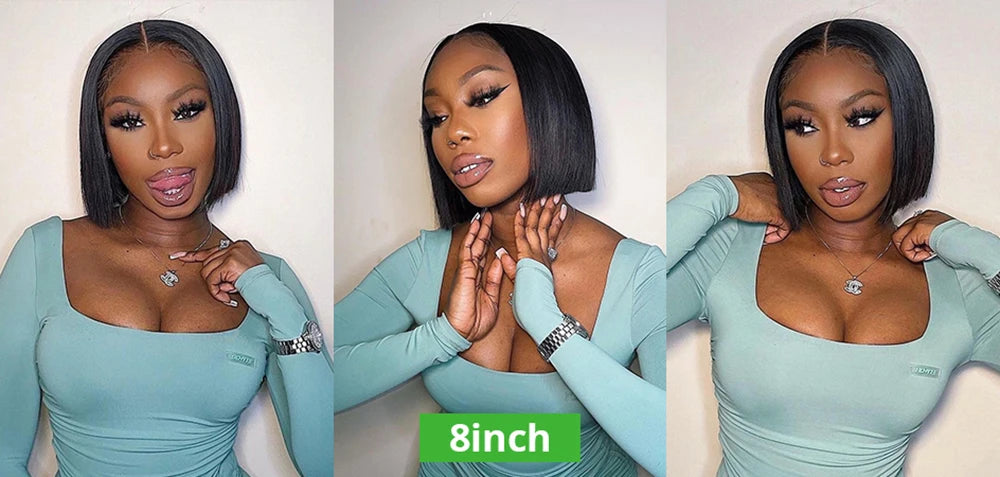 Brazilian Bone Straight Human Hair Wigs For Women 1B/99J Highlight Wig Human Hair bob Wig Straight13x4 Lace Frontal Short BobWig