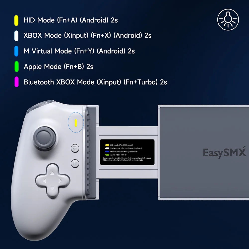 EasySMX M15 Mobile Phone Gamepad Type C Hall Mechanical Controller for Android Phone iPhone 15/16 Cloud Gaming Xbox Game Pass