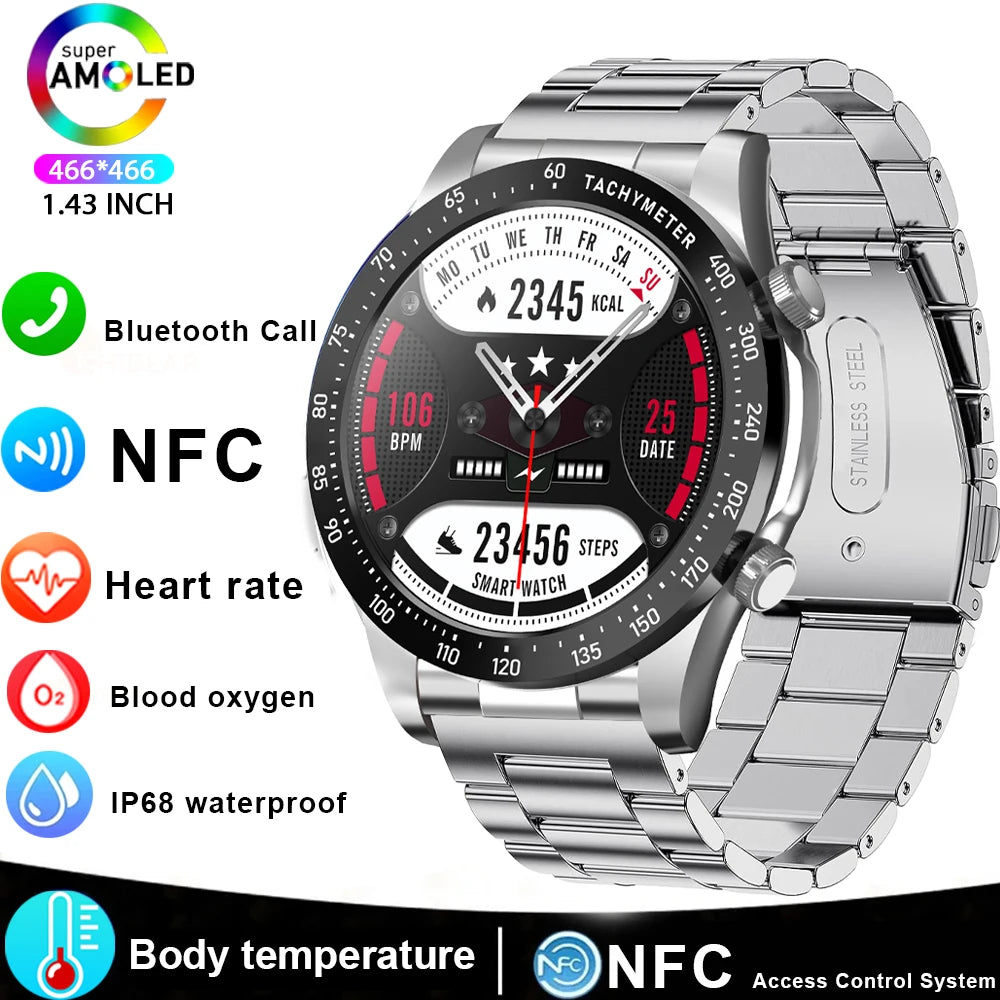 2025 new smart watch, 1.43-inch amoled high-definition screen, support Bluetooth calls, health detection, 100+sports modes,