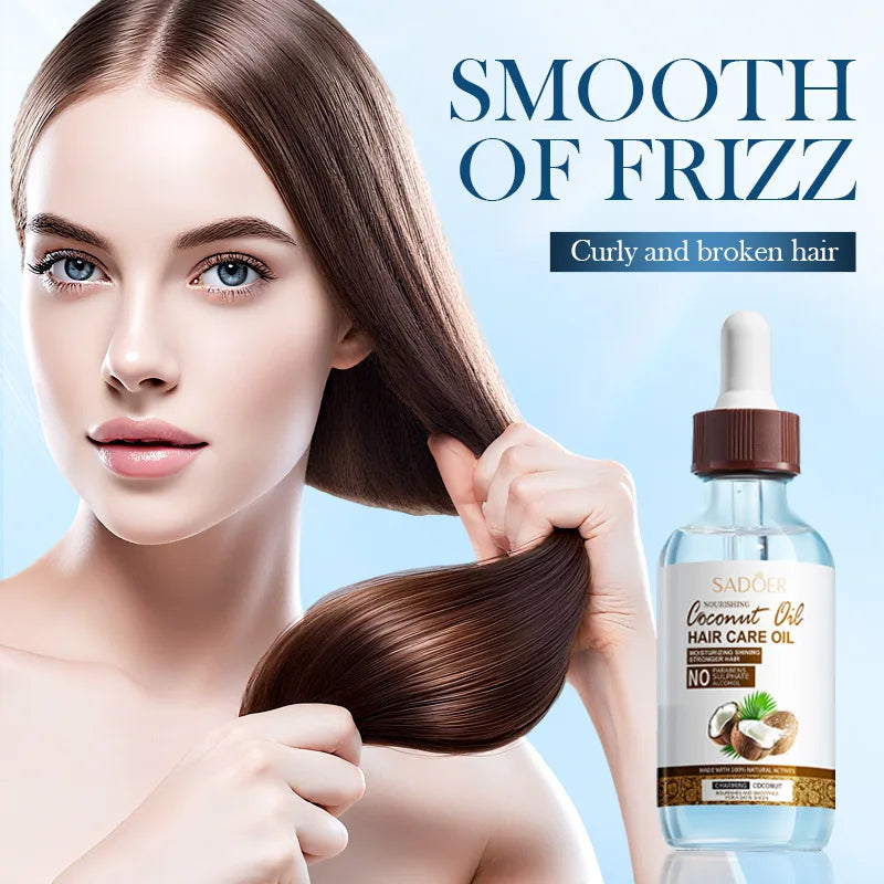 SADOER Coconut Hair Care Oil Hair Essence Repair Dry Damaged Hair Smooth Nourishing Moisturizing Treatments for Hair
