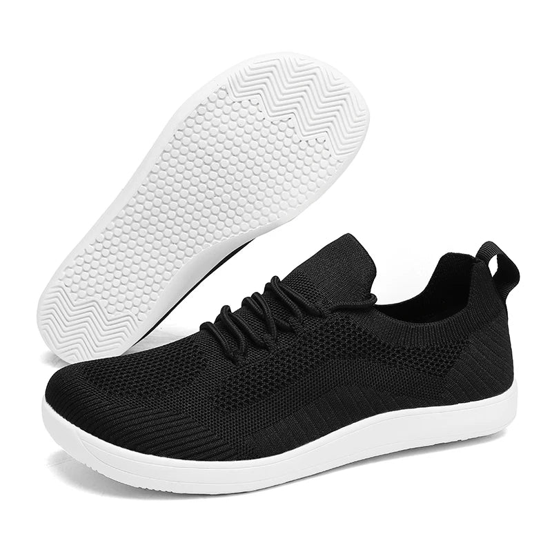 Men Wide Barefoot Shoes Anti Slip Minimalist Lightweight Breathable Walking Shoes Fashionable Round Toe Cross Training Sneakers