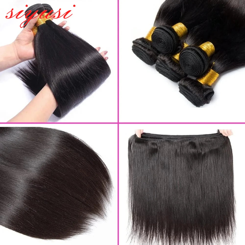 Brazilian Straight Hair Bundles 1/3/4 Pcs 100% Unprocessed Human Hair Straight Bundles Human Hair Extensions For Black Women