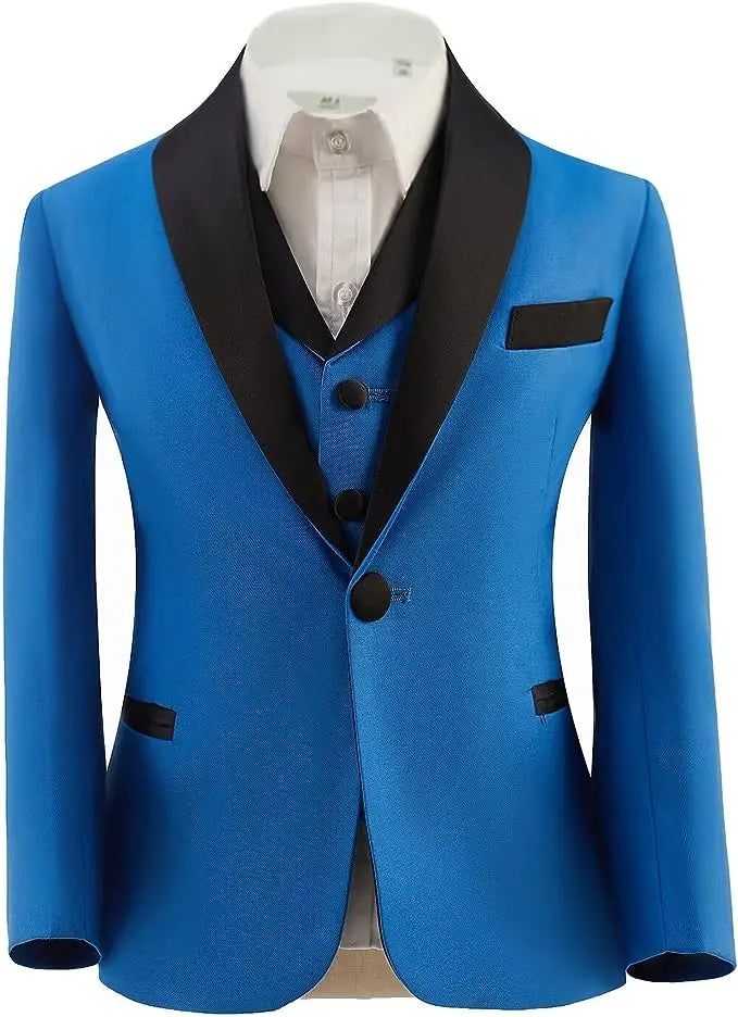 Boys Suit Wedding Tuxedo 3 Piece Shawl Collar Jacket Pants Vest Child Formal Blazer Set Slim Fit Outfit costume garcon mariage