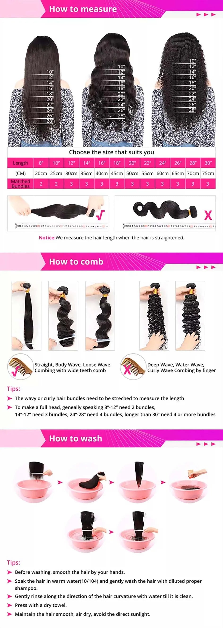 Bone Straight 100% Human Hair Double Weft Bundles #1B Natural Black 100% Raw Virgin Human Hair Extension Tissage 10-36 inch