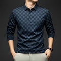 Polo Shirts for Man Autumn Business Slim Fit Long Sleeve T Shirt Men New Casual Loose Pullover Plaid Men Tops & Tees