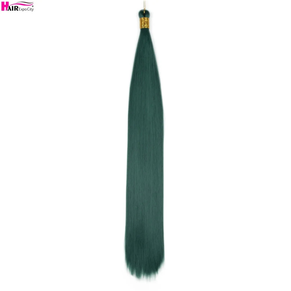 Bone Straight Braiding Hair 150g Silky Synthetic Hair For Box Braids Pre Stretched Ombre Crochet Braids Hair Extension