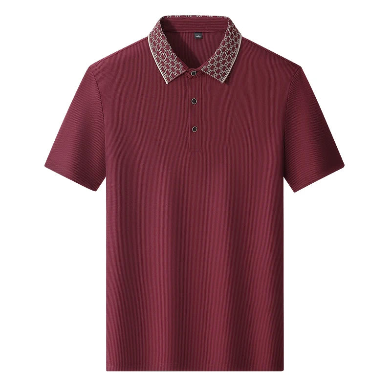 Polo Shirt Men 7xl 8xl 9xl Summer 2025 New High Quality Mens Short-Sleeved Polo Shirt Ice Silk Men's Business Casual Polo Shirt