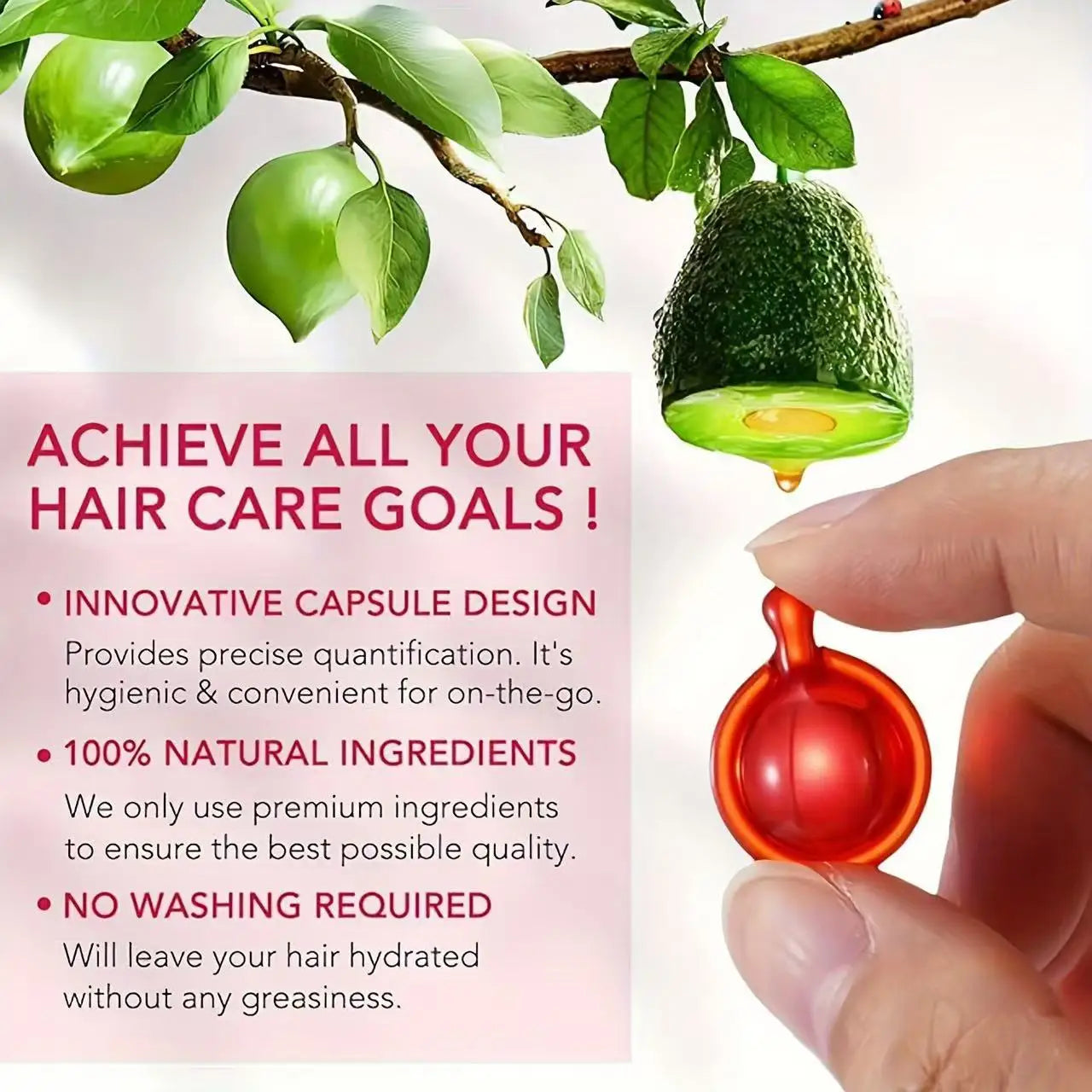 "80PCS/40PCS Avocado & Argan Oil Hair Serum – Repairing, Frizz Control & Shine Boost – For Dry & Damaged Hair"