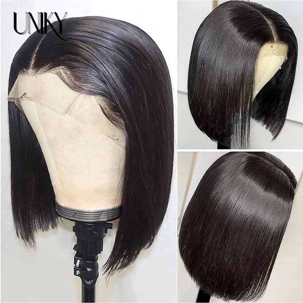 Brazilian Bone Straight Human Hair Wigs For Women 1B/99J Highlight Wig Human Hair bob Wig Straight13x4 Lace Frontal Short BobWig