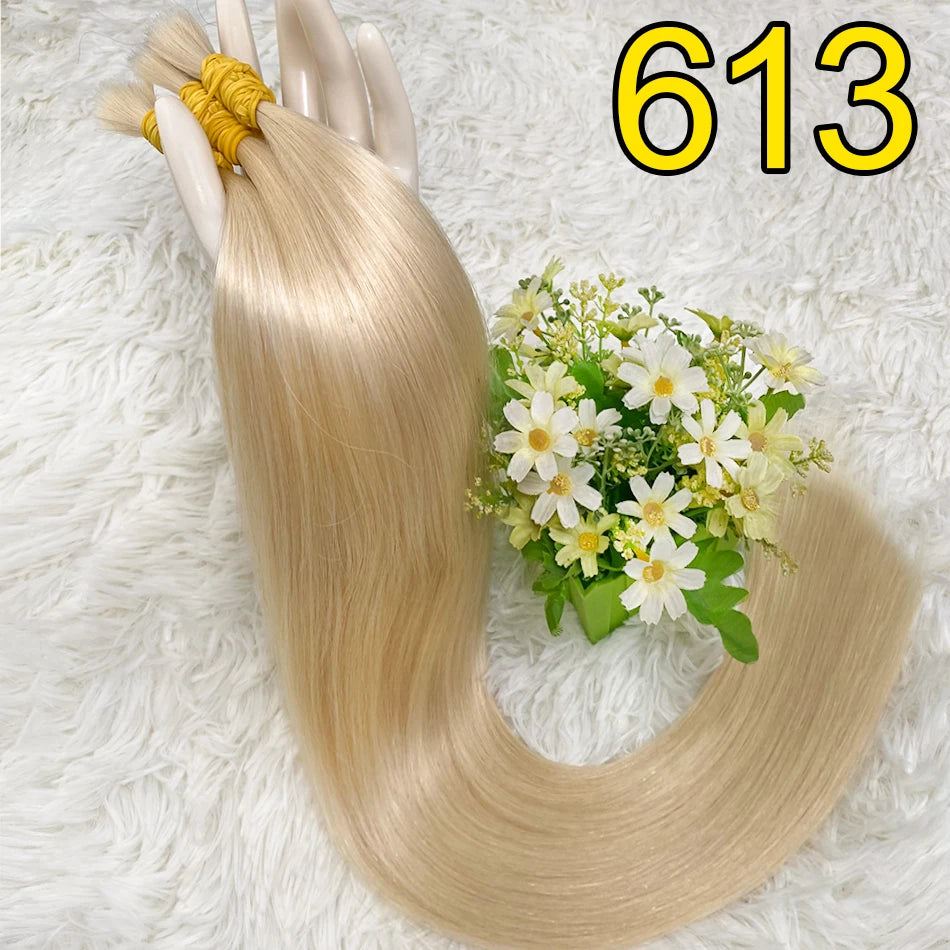 Straight Human Hair Bundles No Weft Natural Black Bulks Blonde Brazilian Remy Hair 100% Real Natural Hair Extension For Women