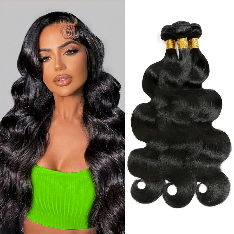 12A Body Wave Human Hair Bundles Unprocessed Brazilian Virgin Hair Bundles 14-30 Inch Natural Color Human Hair Extension