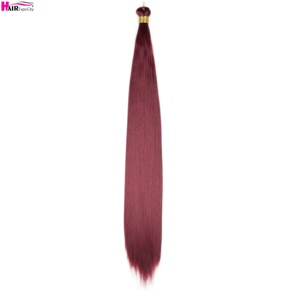 Bone Straight Braiding Hair 150g Silky Synthetic Hair For Box Braids Pre Stretched Ombre Crochet Braids Hair Extension