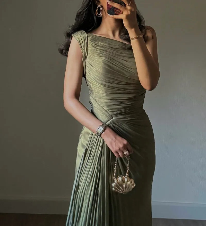 Shiny Sequin V Neck Maxi Dresses Women Elegant Slimming Backless Short Sleeved Long Dress Lady Gold Silver Party Evening Robes