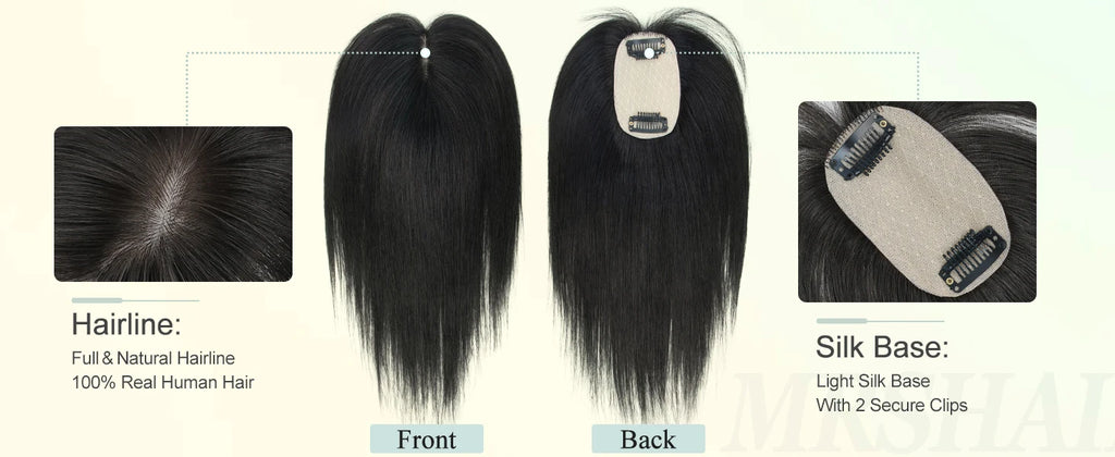Real Human Hair Toppers for Women Daily 360°  Bangs 3D Hair Pieces with Thinning Hair Bangs20, 25, 30, 35cm
