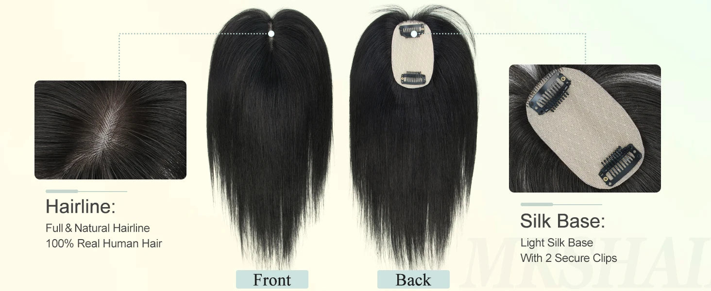Real Human Hair Toppers for Women Daily 360°  Bangs 3D Hair Pieces with Thinning Hair Bangs20, 25, 30, 35cm