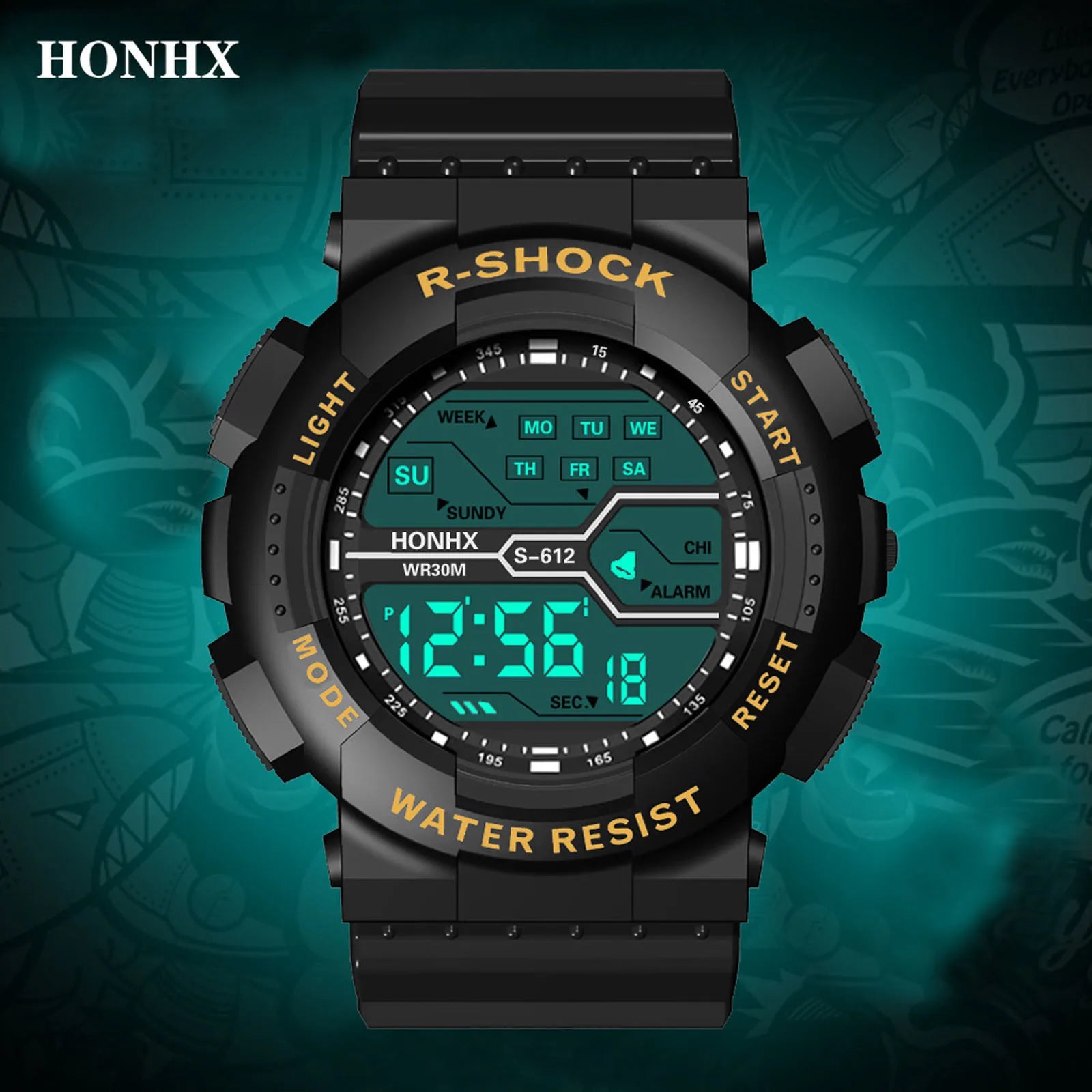 A Variety Of Styles Of Cool Sports Electronic Watches With Four Buttons