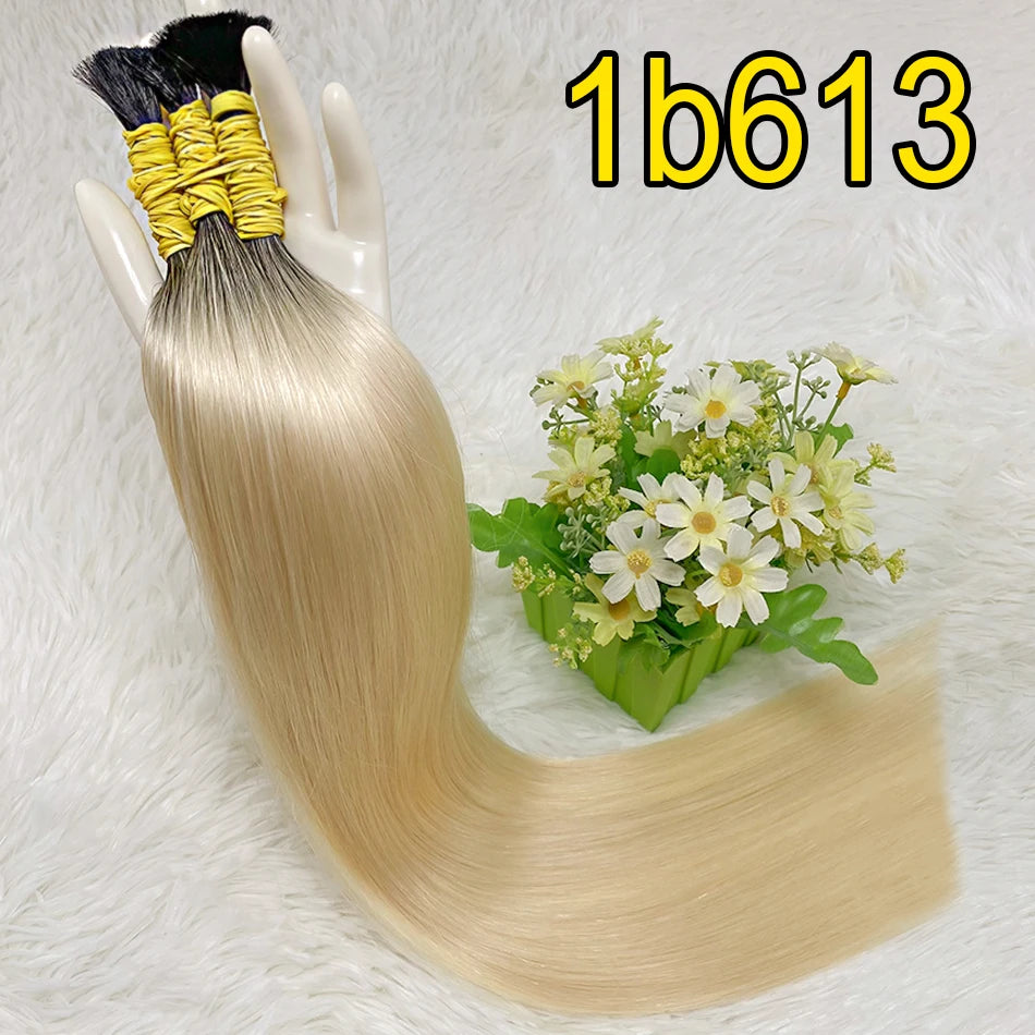 Straight Human Hair Bundles No Weft Natural Black Bulks Blonde Brazilian Remy Hair 100% Real Natural Hair Extension For Women