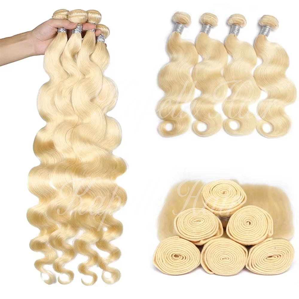 1 3 4 Bundle Loose Body Wave Bundles 613 Blonde Hair 100% Unprocessed Human Hair 16A Raw Hair Bundles Extensions Brazilian