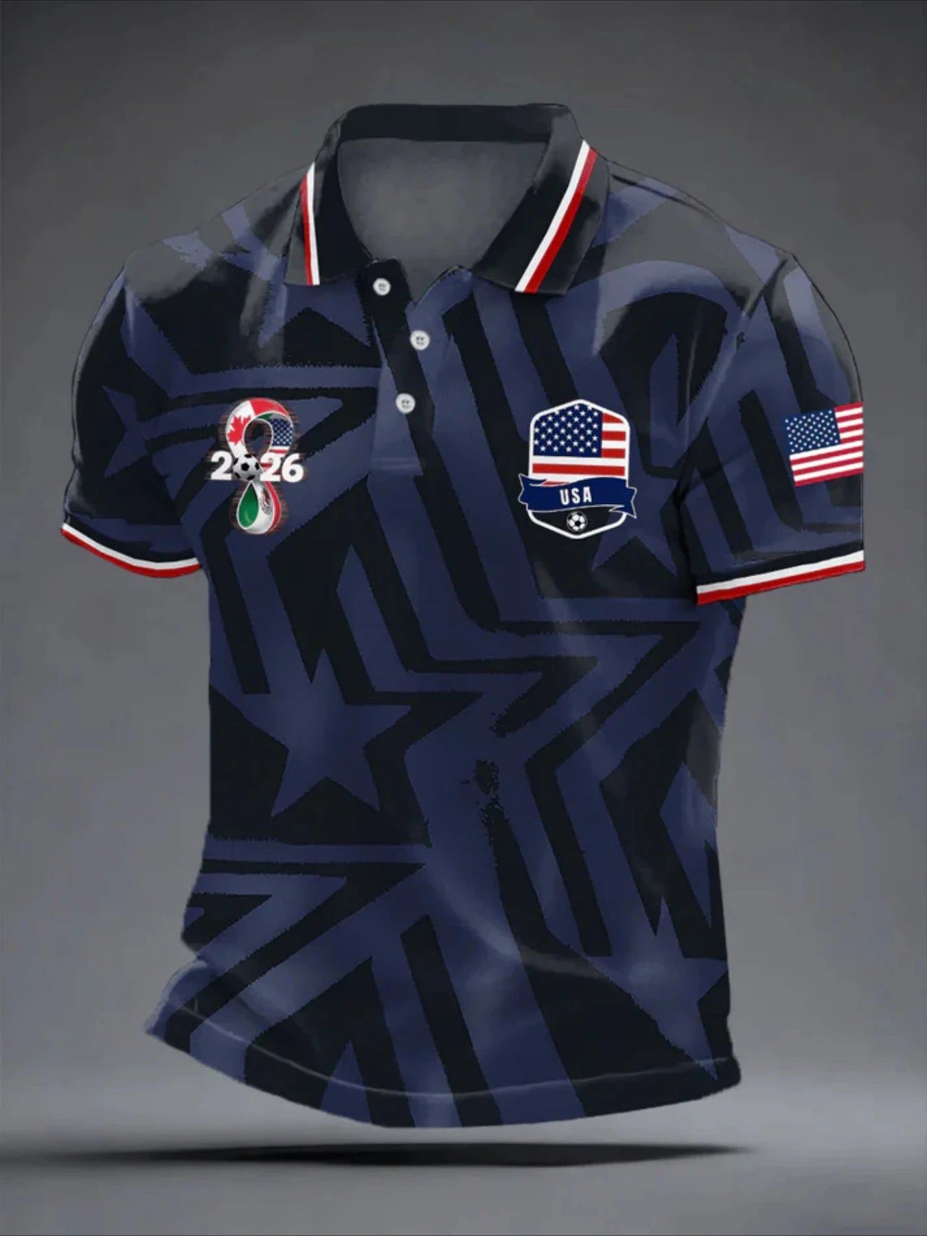 2026 Model Polo Shirt - 3D Printed Image for American Independence Day - Breathable and Quick-drying - Suitable for All Seasons