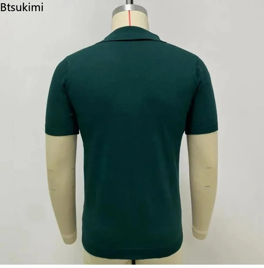 2026 Men's Summer Polo Shirt Short Sleeve Polo Business Party T-Shirt High Quality Men's Polo Shirt Streetwear Casual Knit Tops