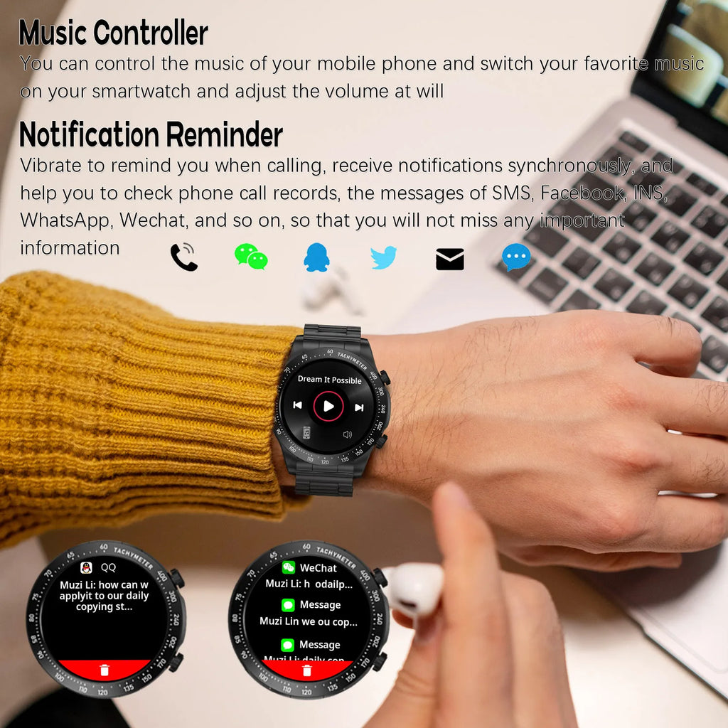 2025 new smart watch, 1.43-inch amoled high-definition screen, support Bluetooth calls, health detection, 100+sports modes,