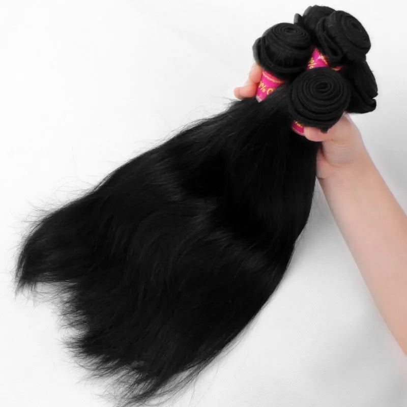 Straight Human Hair Bundle Addbeauty Brazilian Raw Virgin Human Hair Weave Long Real Hair Extension Double Drawn Natural Color