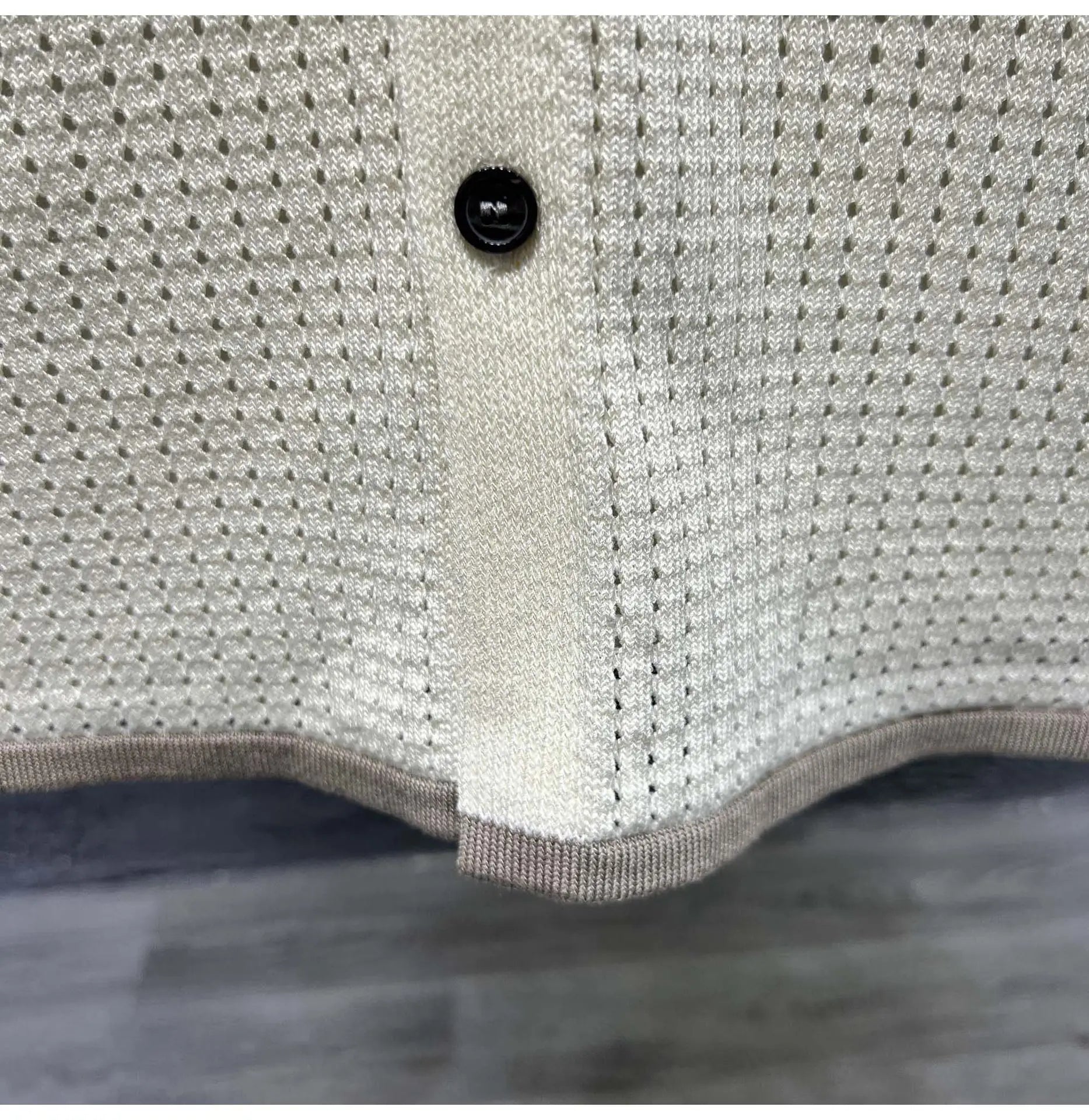 POLO Shirt Knitted Sweater Short-sleeved Men's Hollow Cardigan Striped Old Money Wind Casual T-shirt Summer Men Clothing