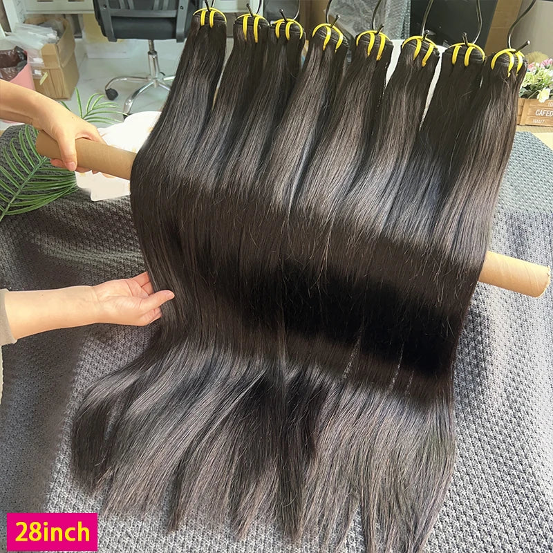 Vietnamese Bone Straight 100% Human Hair Bundles Unprocessed Raw Hair Extensions For Women Natural Color Double Weft 10-36inch
