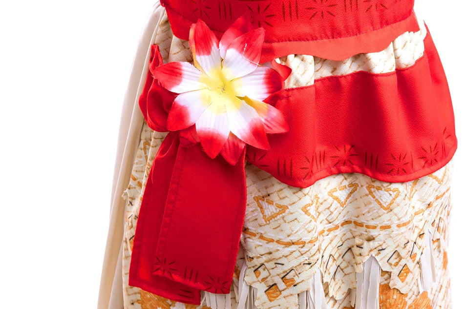 Moana Dress Cosplay Princess Costume Kids Vaiana Print Vestidos Girls Birthday Halloween Carnival Party Outfits Children Clothes