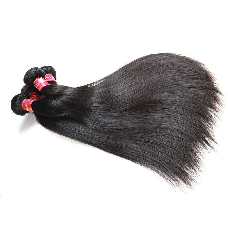 Straight Human Hair Bundle Addbeauty Brazilian Raw Virgin Human Hair Weave Long Real Hair Extension Double Drawn Natural Color