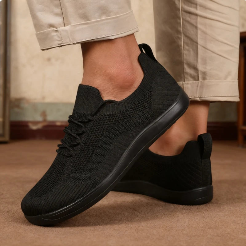 Men Wide Barefoot Shoes Anti Slip Minimalist Lightweight Breathable Walking Shoes Fashionable Round Toe Cross Training Sneakers