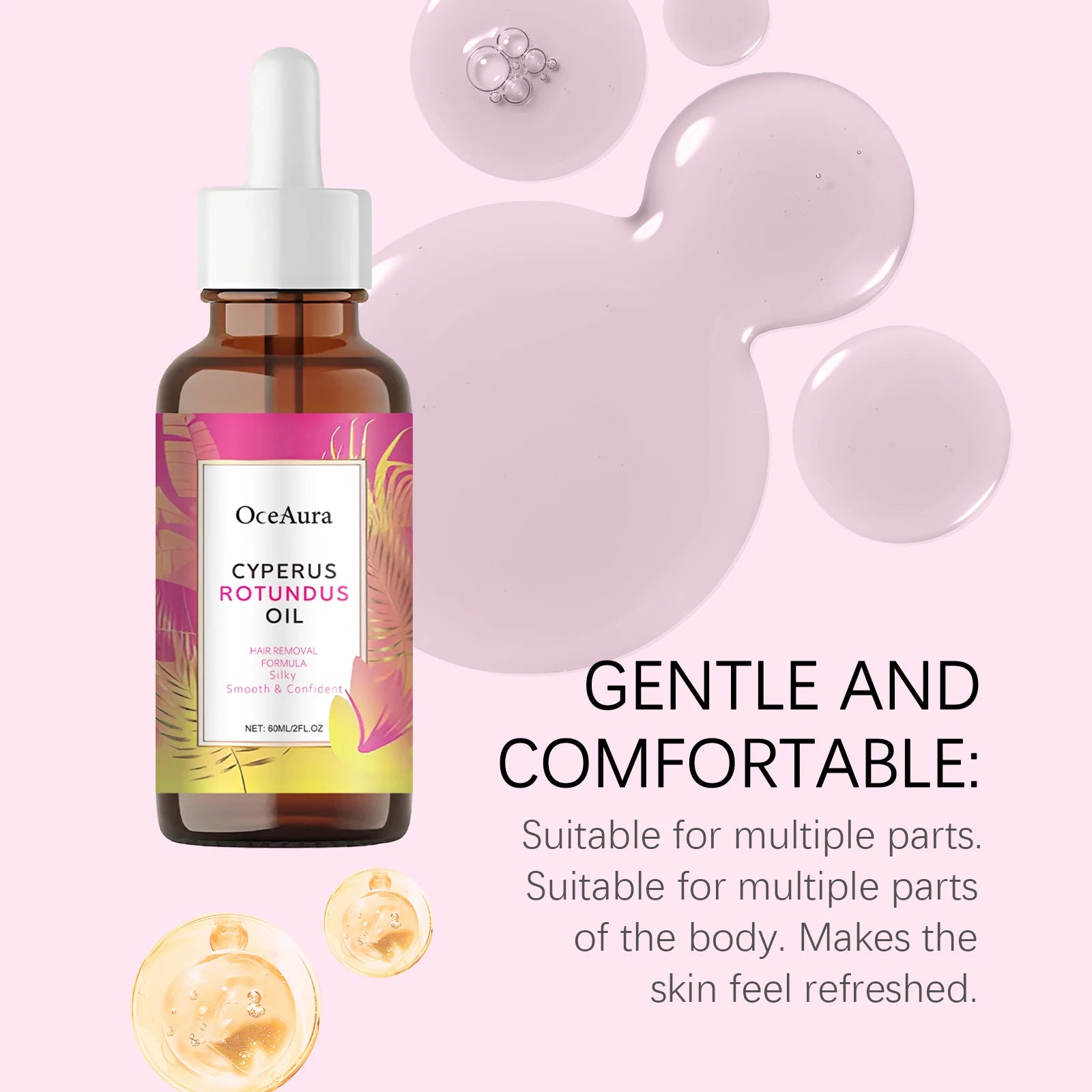 Oceaura Hair Removal Care Oil Moisturizing Gentle Remove Hair Smoothing Pore Shrink Nourishing Non-irritating Mild for Skin Care