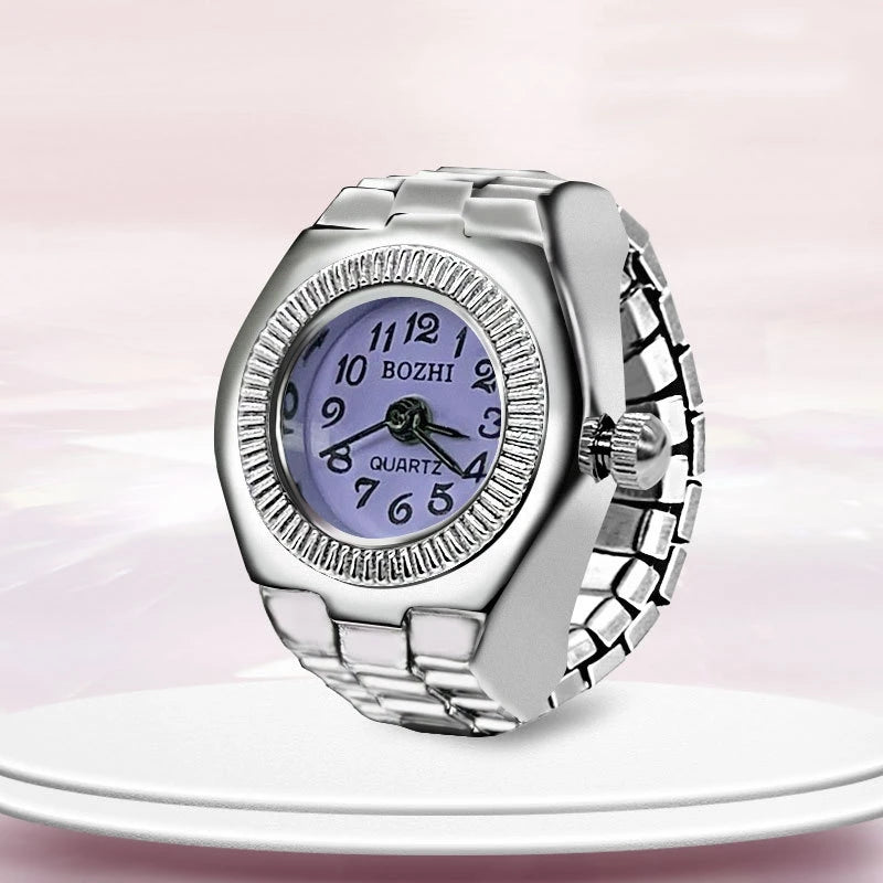 Ring Watch New Hot Selling Creative Alloy Shell Finger Circular Dial Couple Men And Women