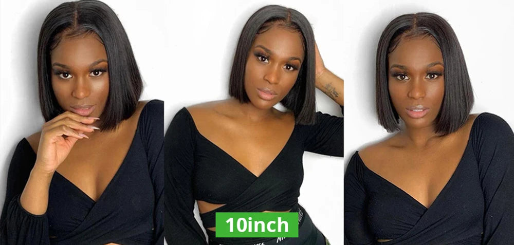 Brazilian Bone Straight Human Hair Wigs For Women 1B/99J Highlight Wig Human Hair bob Wig Straight13x4 Lace Frontal Short BobWig