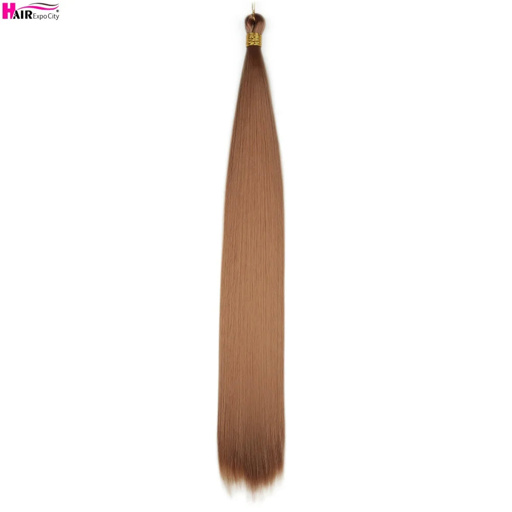 Bone Straight Braiding Hair 150g Silky Synthetic Hair For Box Braids Pre Stretched Ombre Crochet Braids Hair Extension