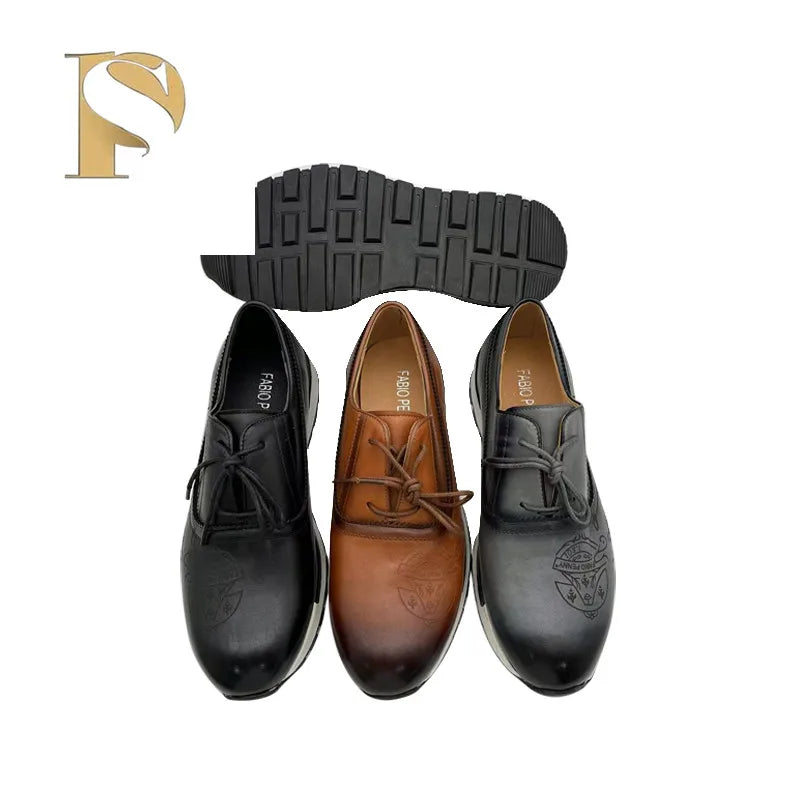 New men's PU dress shoes pattern brand design senior place dress comfortable men's shoes