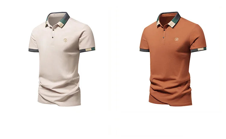 POLO shirt men's summer fashion ice silk quick drying short sleeved T-shirt solid color loose casual business collar top