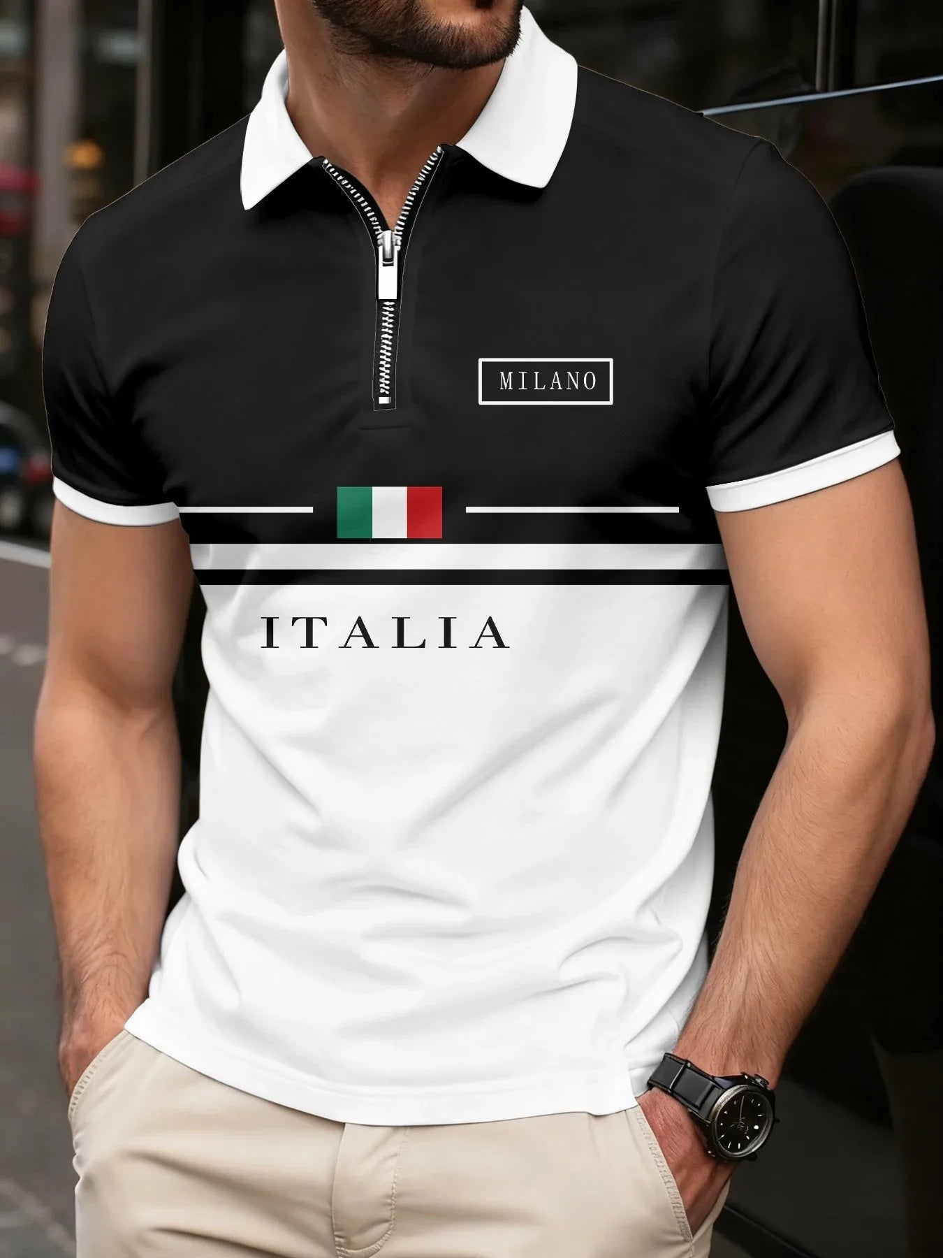 The new men's POLO shirt for summer 2025 is breathable lightweight casual and fashionable with letter prints