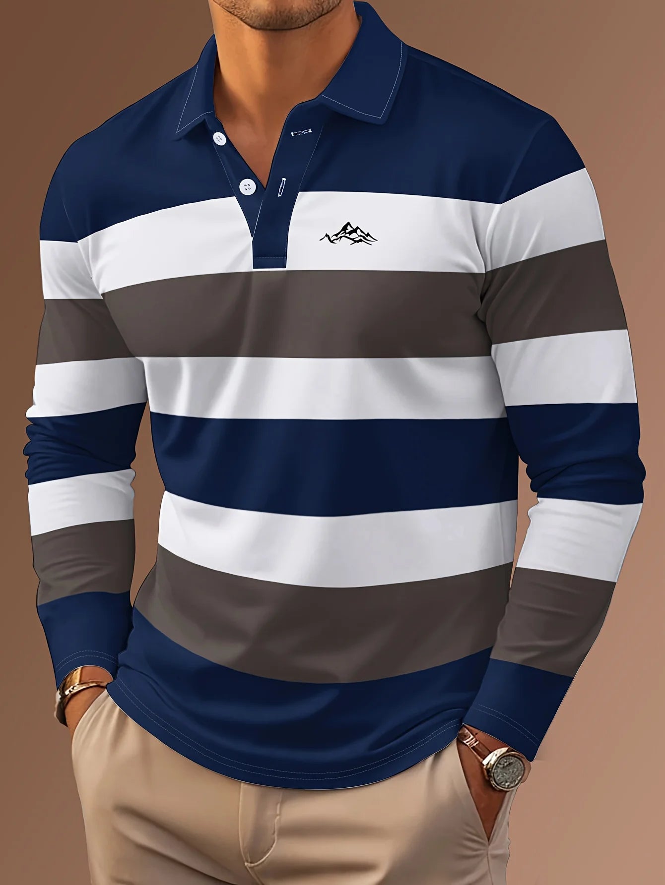 The new men's POLO shirt for Spring and Autumn 2025 is casual fashionable skin-friendly and soft with 3D printing