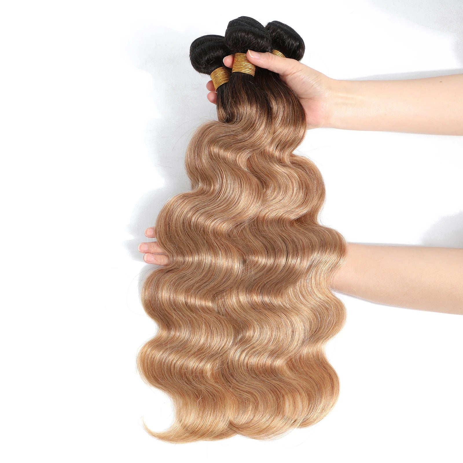 Honey Blonde Human Hair Bundles Body Wave Bundles Human Hair 1 3 4 Brazilian Human Hair Extensions 100% Remy Bundles Deal