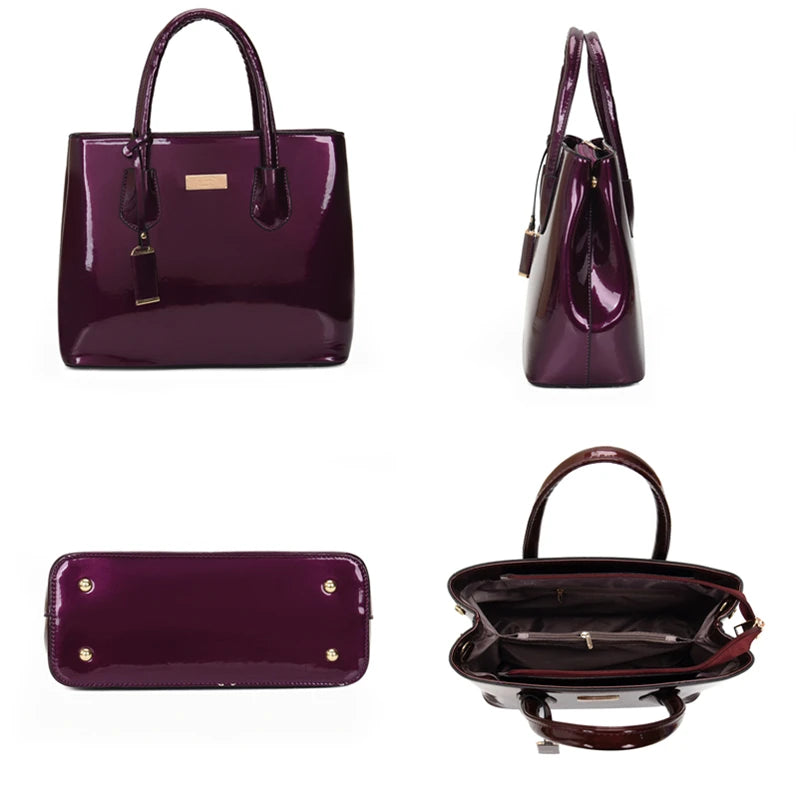 Women Handbags High Quality Patent Leather Women's Bag Fashion Shoulder bag Luxury Tote bag+card package Designer Messenger Bags