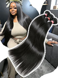 100% Real Human Hair Bone Straight Bundles 30 40 Inches Raw Hair 1 3 4 Bundles Brazilian Hair Weave Extensions For Black Women