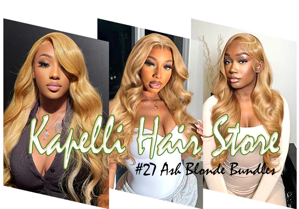 Blonde Body Wave Human Hair Bundles 27 Colored Bundles Human Hair 1/3/4 Bundle Deals Tissage Human Hair Extentions Remy Raw Hair