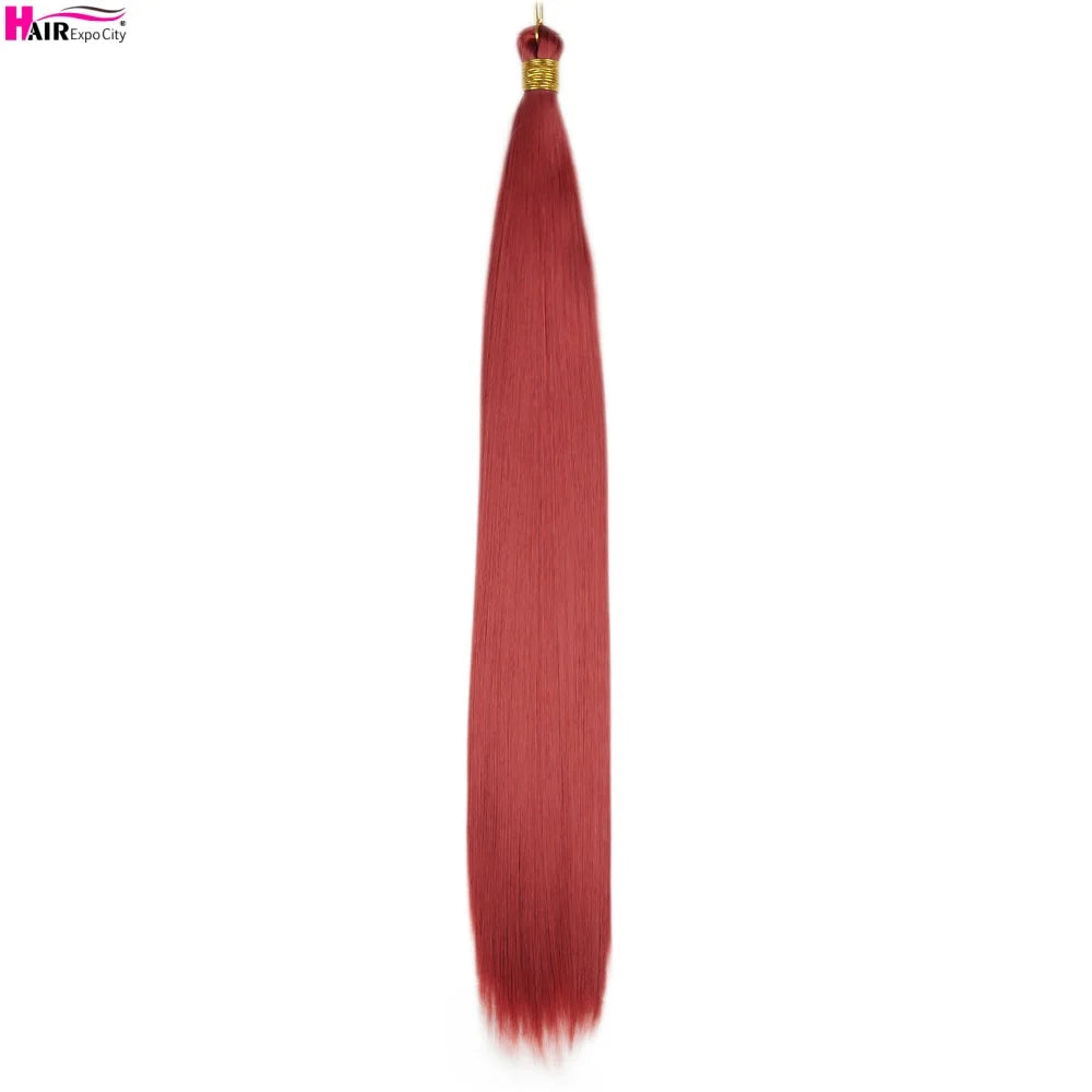 Bone Straight Braiding Hair 150g Silky Synthetic Hair For Box Braids Pre Stretched Ombre Crochet Braids Hair Extension