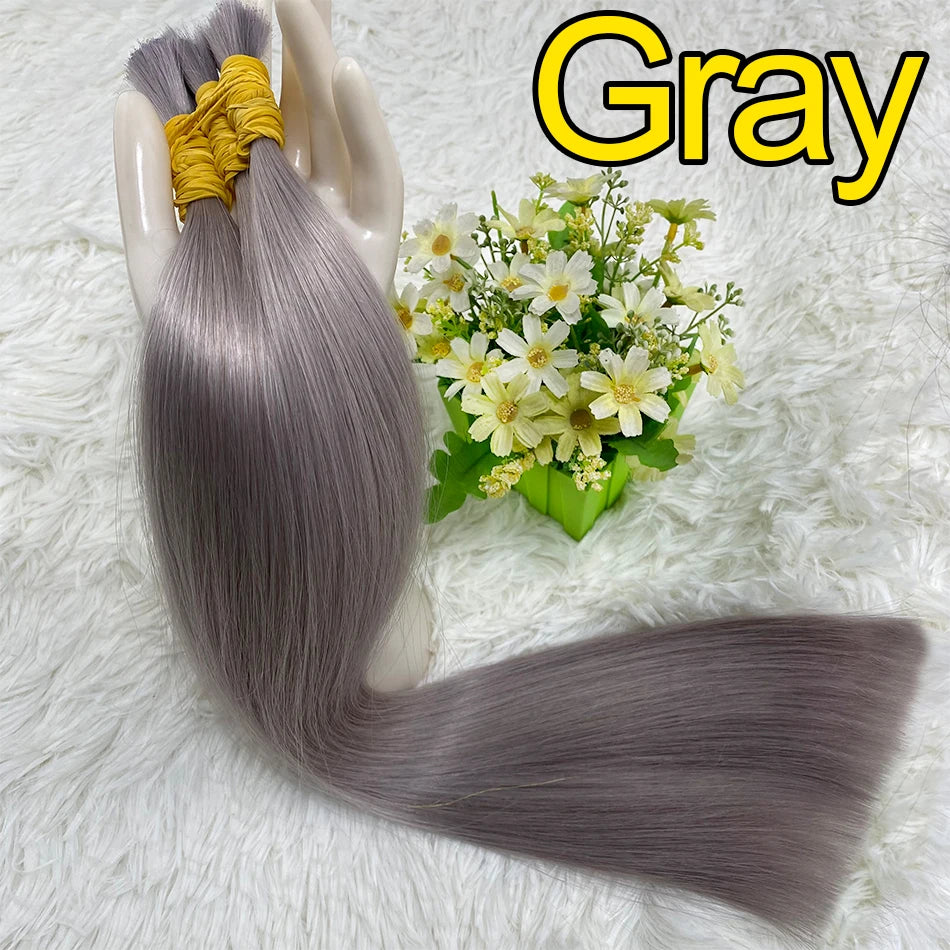 Straight Human Hair Bundles No Weft Natural Black Bulks Blonde Brazilian Remy Hair 100% Real Natural Hair Extension For Women